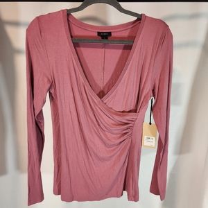 NWT Halogen Purple Mesa Stretch long sleeve top SZ Med